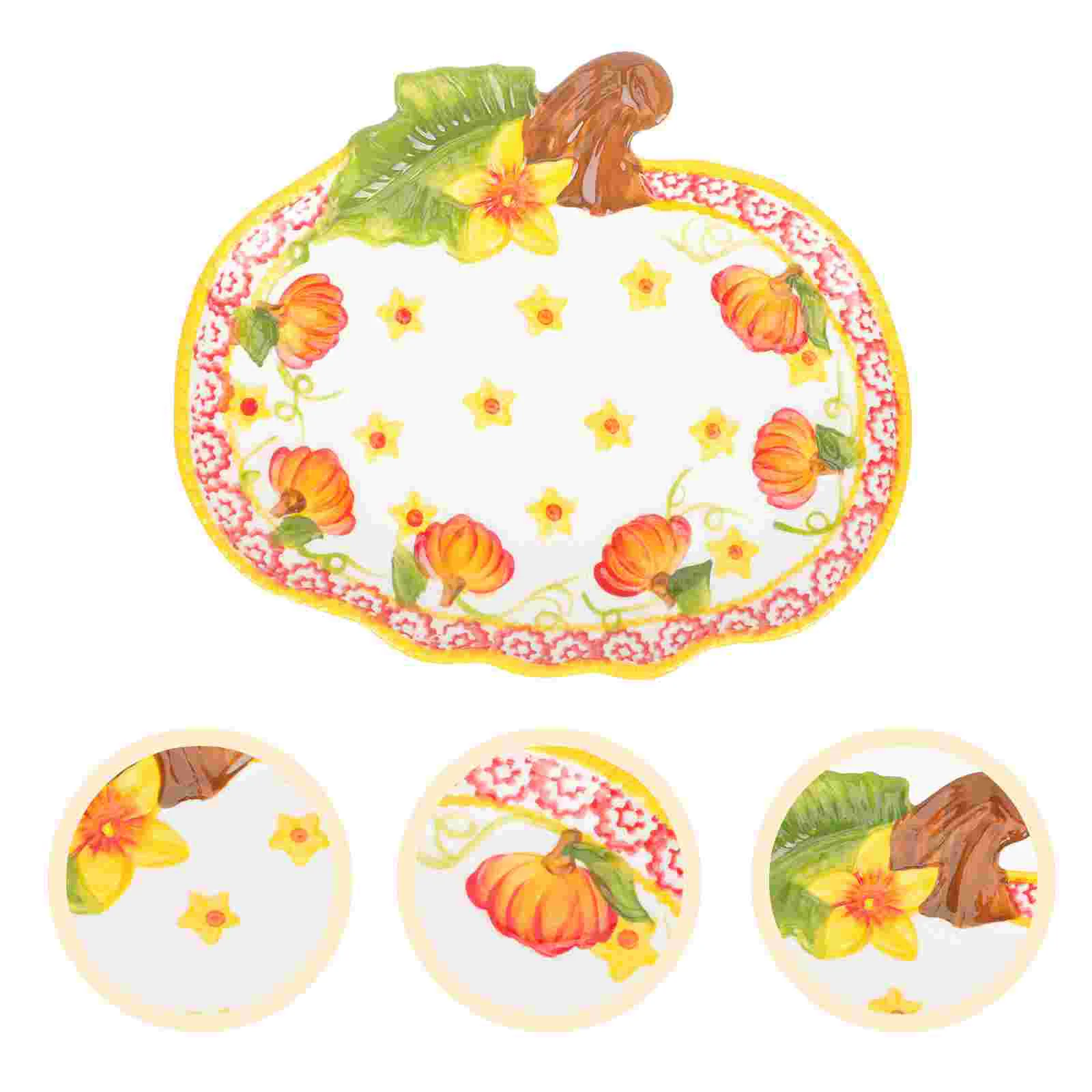 

Plate Pumpkin Plates Ceramiccandy Bowl Dinnerthanksgiving Serving Jar Dish Tableware Storage Breakfast Autumn Dessert Fall Tray