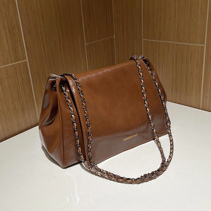 

2022 New Vintage Shoulder Bag Large Capacity Fashion Crossbody Bags For Women Solid Pu Leather Ladies Handbags