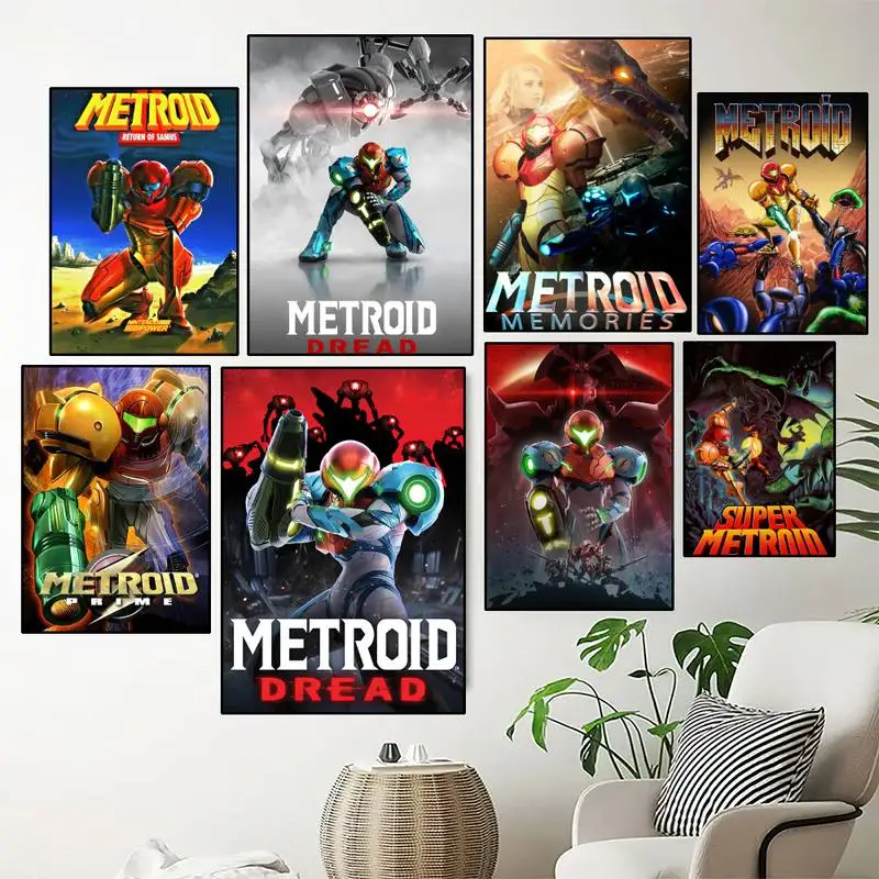 

Игровой постер M-Metroid, печать, Настенная картина, спальня, гостиная, украшение для дома