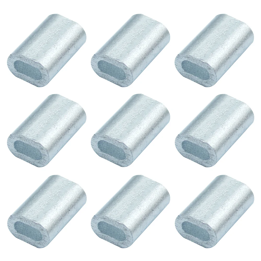 Fishing Crimp Sleeves 100pcs Aluminum Double Oval Line Crimping Tube Wire Connector | Tools