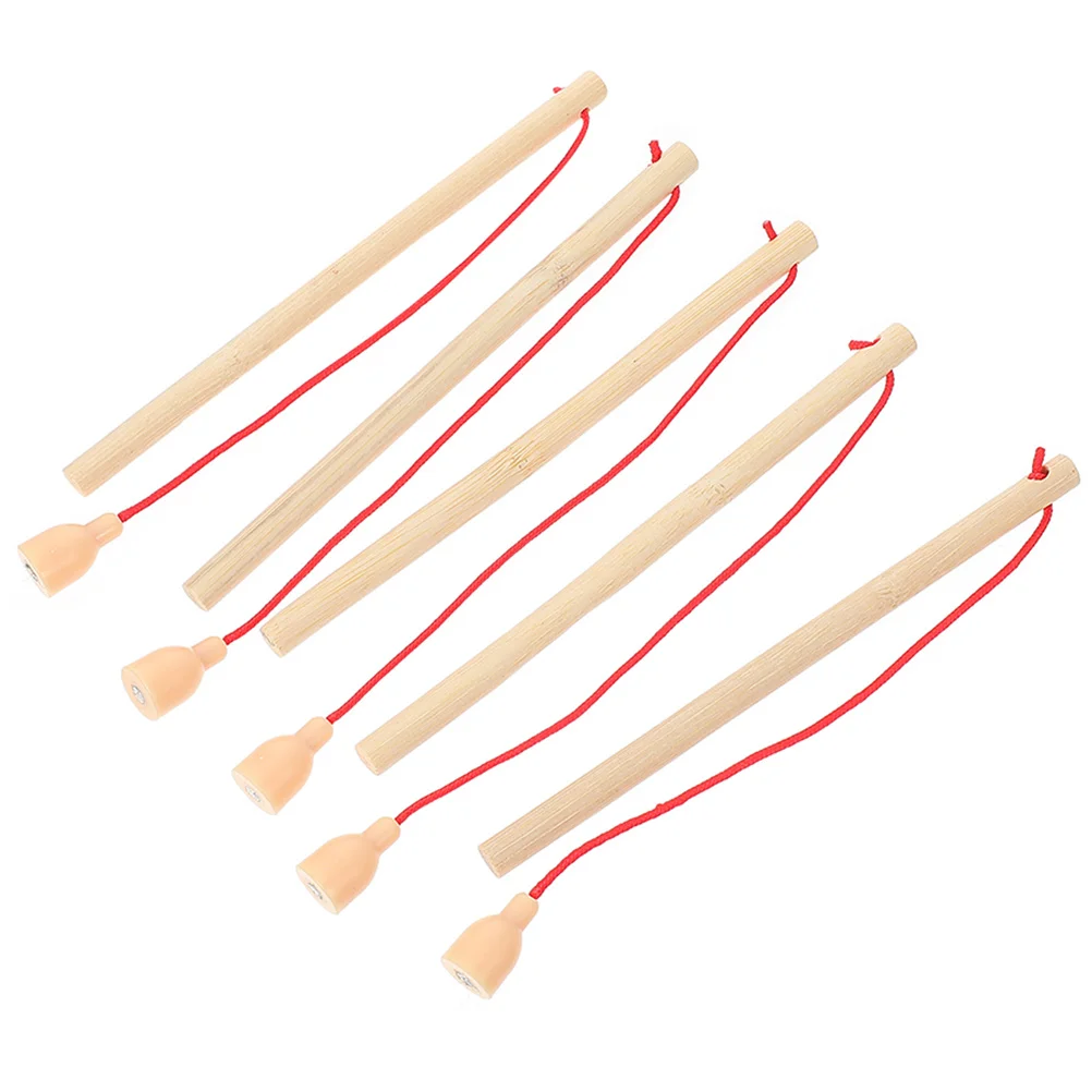 

5 Pcs Kids Fishing Pole Children Toy Rod Wooden Game Ages 4-8 Magnetic Wands Toddler