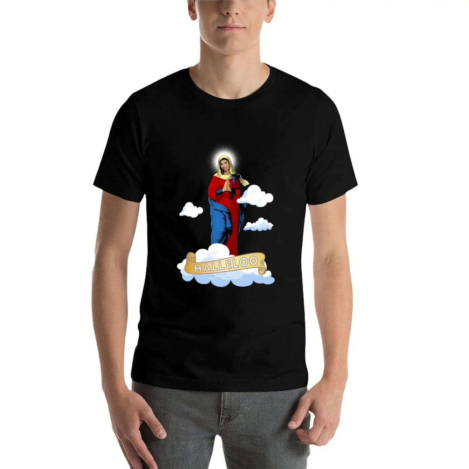 Фото Футболка HALLELOO - shangela - the virgin mary, базовая, дышащая, однотонная. №4