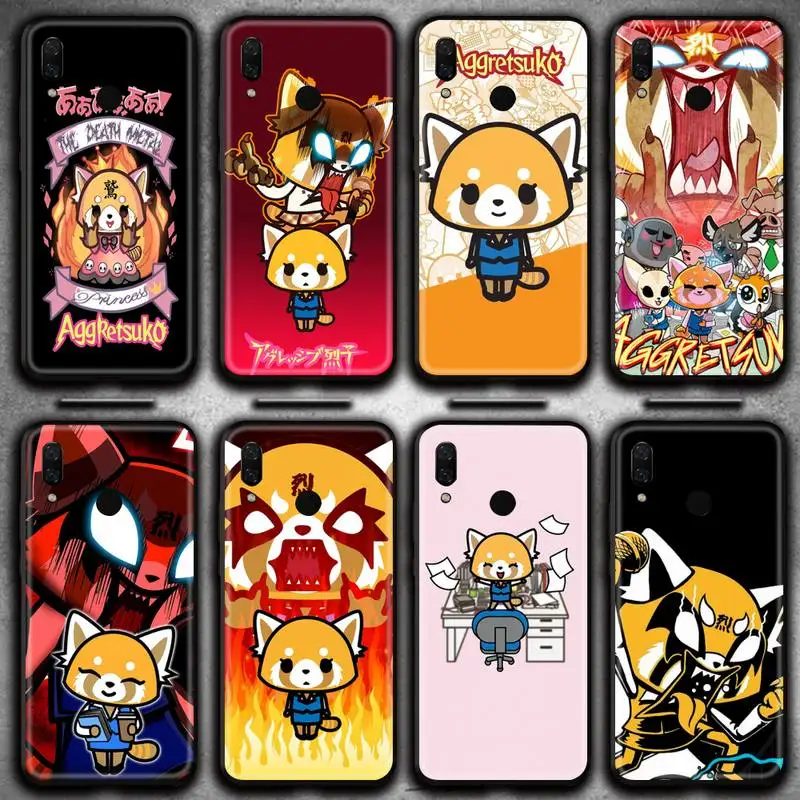 

Cute Cartoon Aggretsuko Phone Case for Huawei Y6P Y8S Y8P Y5II Y5 Y6 2019 P Smart Prime Pro