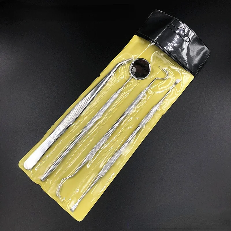 

Mouth Mirror Tweezers Elbow Probe Teeth Cleaning Whitening Dentistry Tools Set