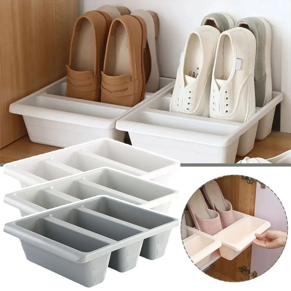 

New Arrival Stackable Shoe Rack Multi-layer Storage Shoes Shelf Box Plastic Space Saving Cabinet Shoes Organizer for Entry