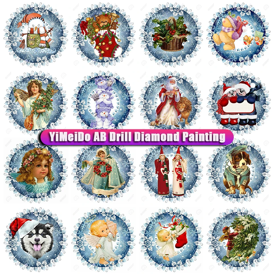 

YIMEIDO Zipper Bag 5D DIY AB Diamond Painting Christmas Full Square&Round Diamond Mosaic Embroidery Cartoon Dog Cross Stitch