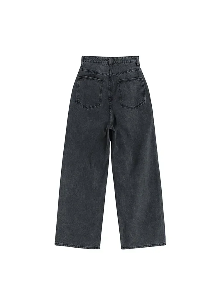 Модные женские джинсы в стиле хип-хоп с принтом корейские свободные повседневные