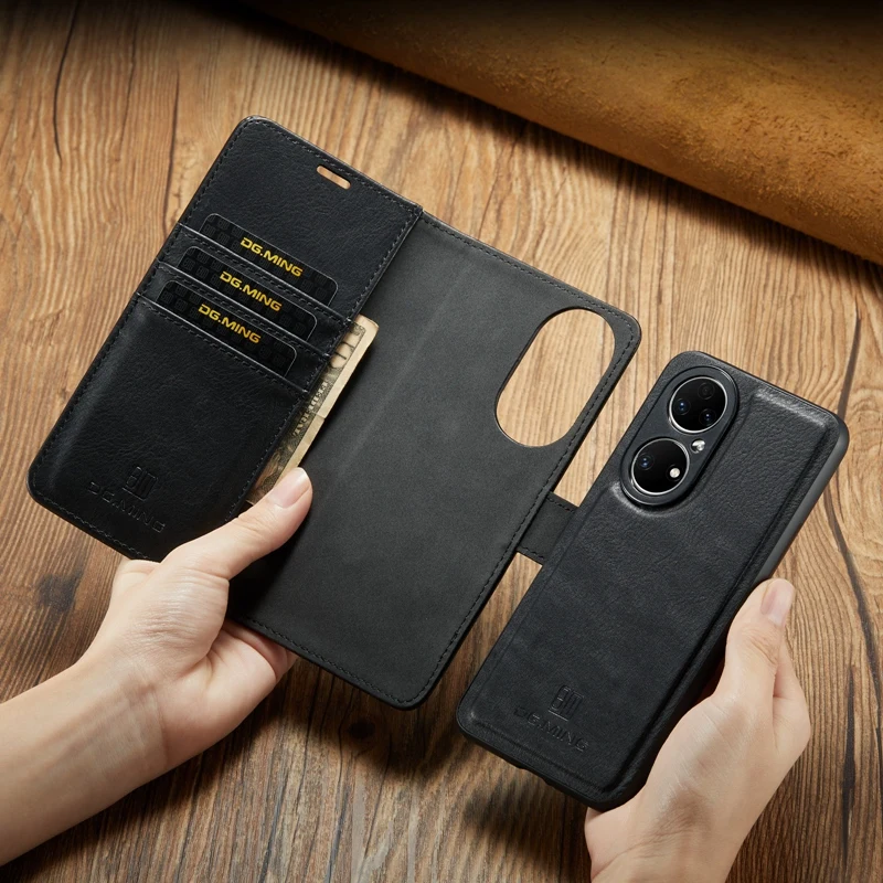 Strong Magnetic 2 in 1 Detachable Wallet Case for Huawei P50 P40 P30 P20 Pro P50 Pro P40 Lite P30 lite P20 lite PU Leather Cover