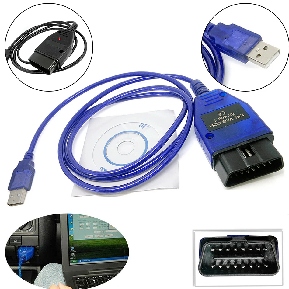 Interfaz de escáner de Cable de diagnóstico USB para coche VW, Audi,...
