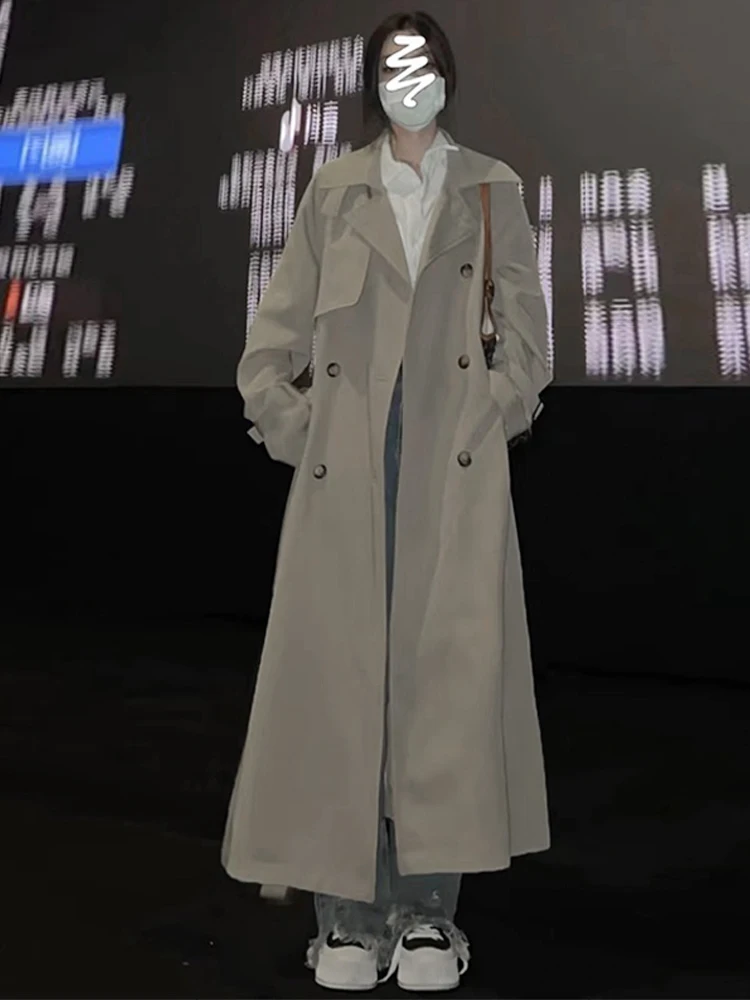 Британский плащ цвета хаки верхняя одежда для женщин весна 2024 новая маленькая