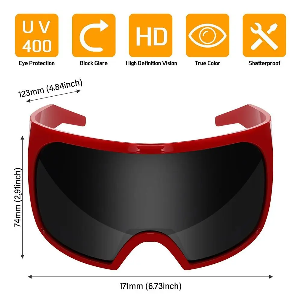 Негабаритные солнцезащитные очки с запахом футуристические изогнутыми линзами