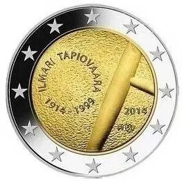 

Финляндия 2014, ималита Певара, день рождения, 2 евро, памятная монета из Биметаллического Сплава, оригинал UNC