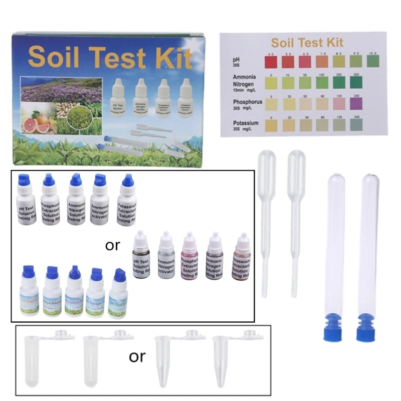 

Soil PH Test Solution Phosphorus N1 Nitrate P1 Potassium K1 K2 Extractant Testing Reagent Kit Set DropShipping