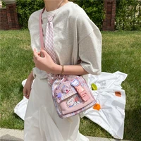women bags lovely lolita messenger canvas bag girl student one shoulder bucket bag splicing lattice storage bags waterproof bag