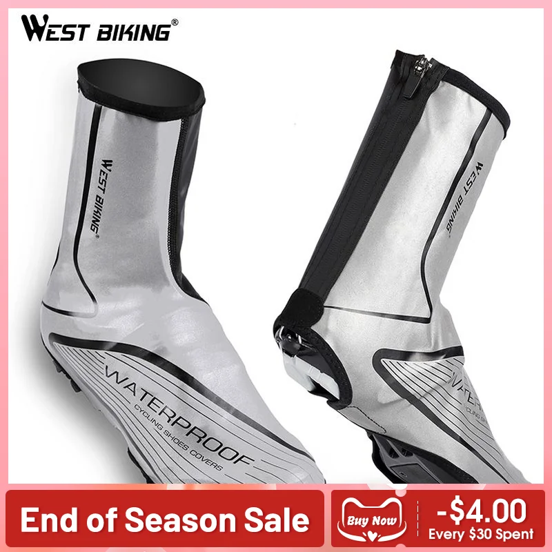 

WEST BIKING Outdoor Cycling Shoe Cover Reflective Windproof Warm Boot Cover Waterproof Overshoes Hiking Cycling Equipment