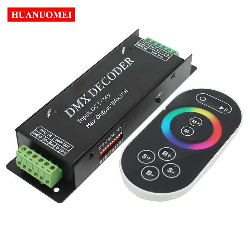 

DMX100 светодиодная полоска DMX декодер светодиодный контроллер Диммер DC5-24V Выход 5A * 3 канала