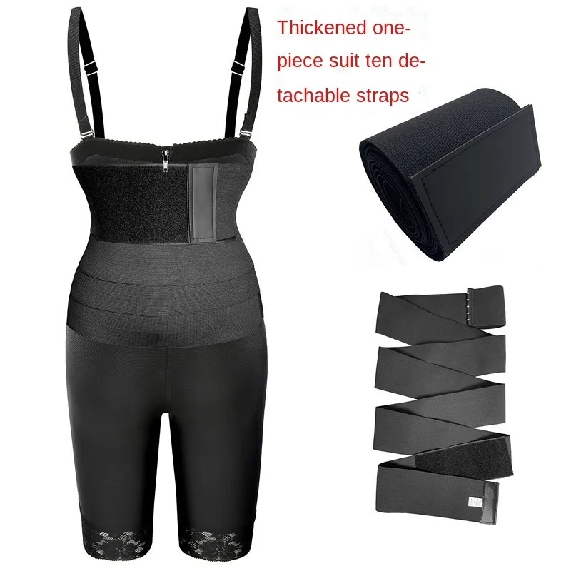 

Removable Elastic Belt One-Piece Corset Thickened Body Shape Bodybuilding Abdominal Pants Hip Raise Skinny Waist Girdle
