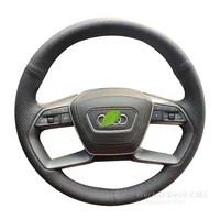Alcantara Suede Leather Steering Wheel Cover For Audi A8L S8L A7 A6 A8 Etron 2021 Carbon Fiber Car Interior Accessories