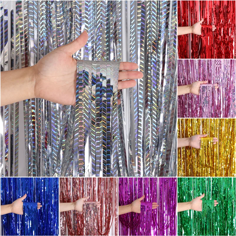 wave laser rain curtain birthday party wedding scene layout background wall interior atmosphere decoration tassel |