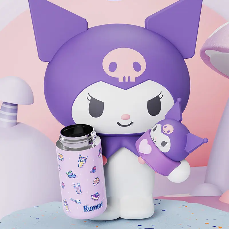 

Sanrios Kawaii Kuromi My Melody Water Cup Cinnamoroll Pompompurin Children Cartoon Small Capacity Stainless Steel Thermos Cups