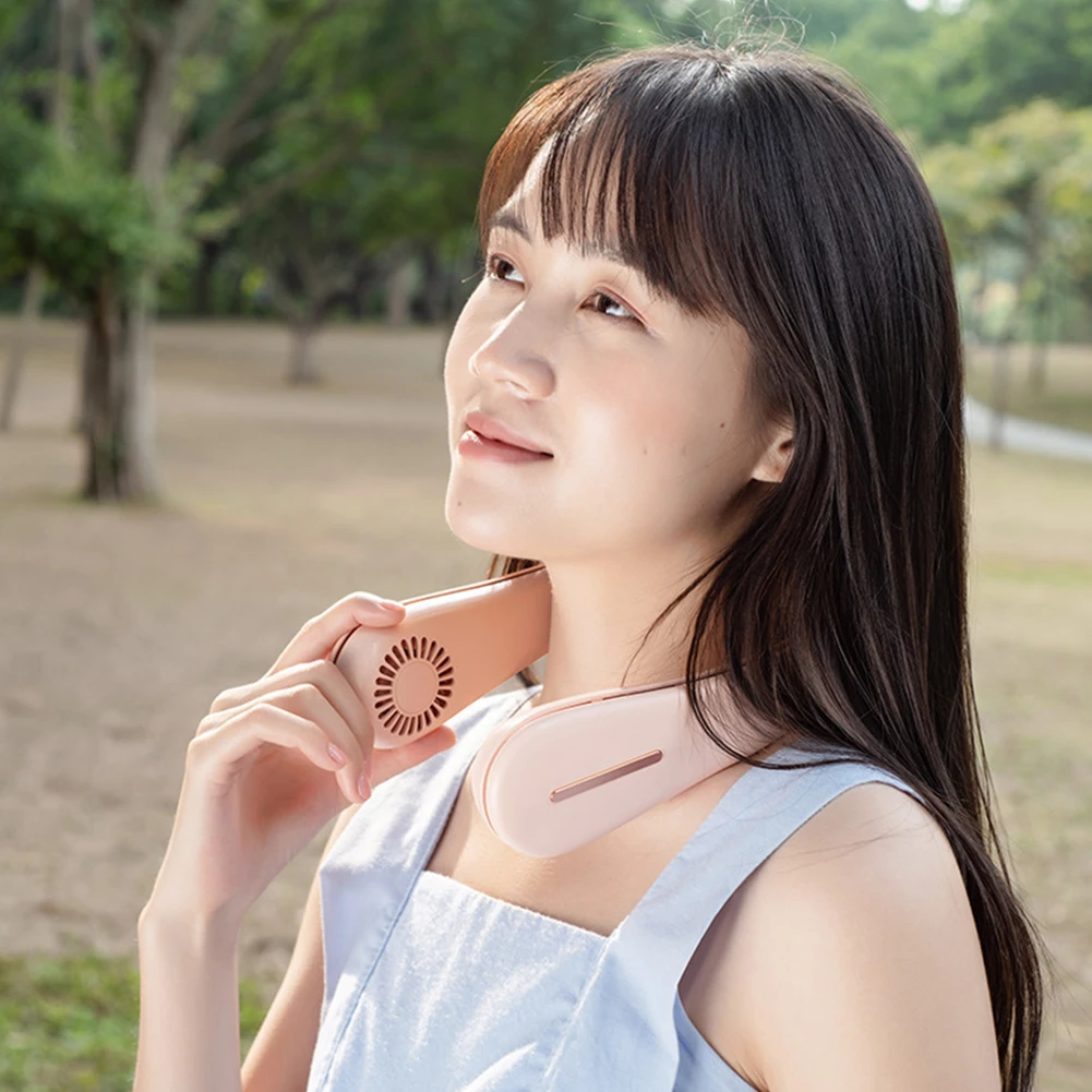 

Leafless Hanging Neck Fan 360 Degree Ventilador USB Rechargeable Mini Cooling Portable Folding Sports Hanging Neck Fan