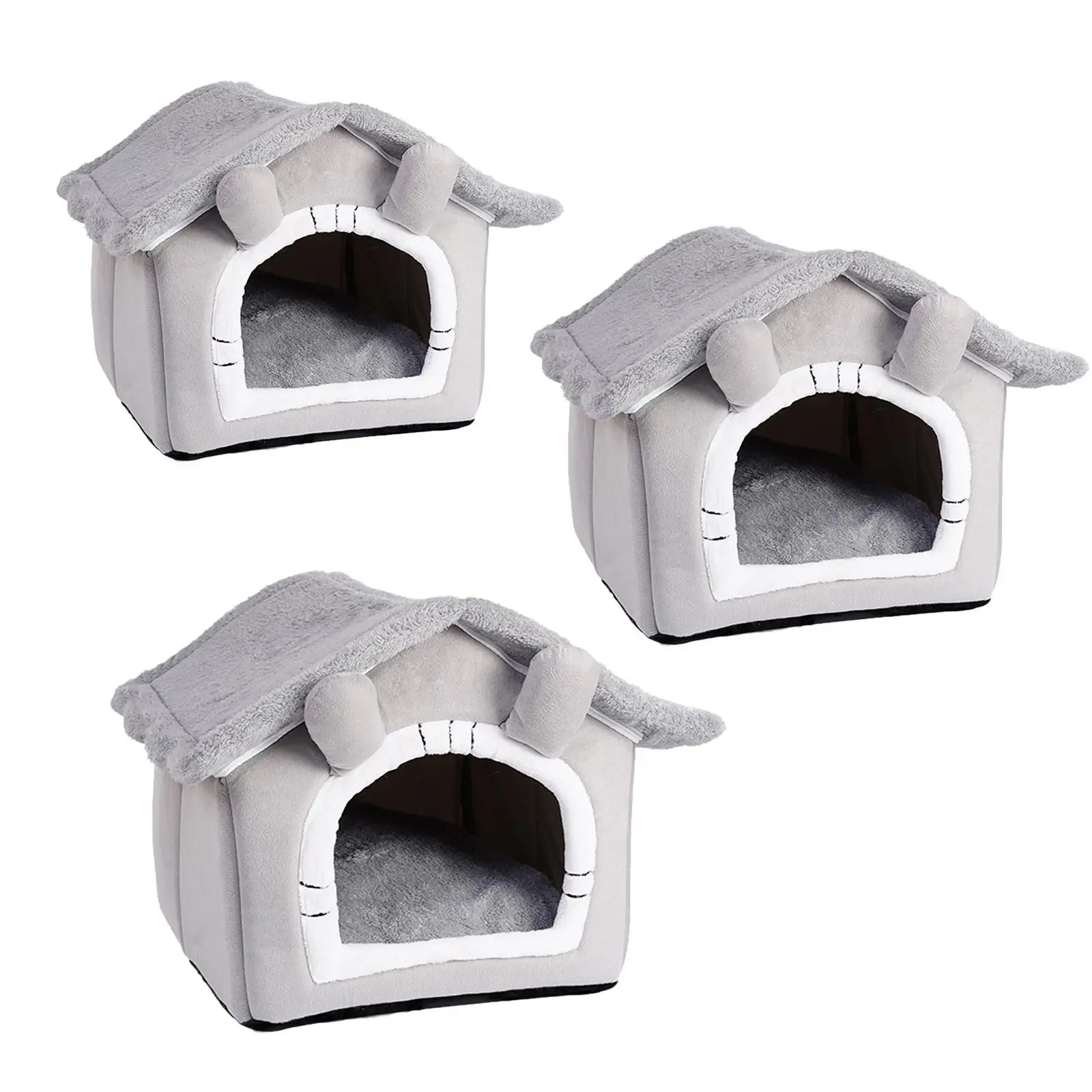 

Cat Bed Nest Winter Warm Comfy Cushion Plush Kitten Puppy Enclosed Cave Sleep Kennel Soft Indoor Pet Bed House Pets Supplies