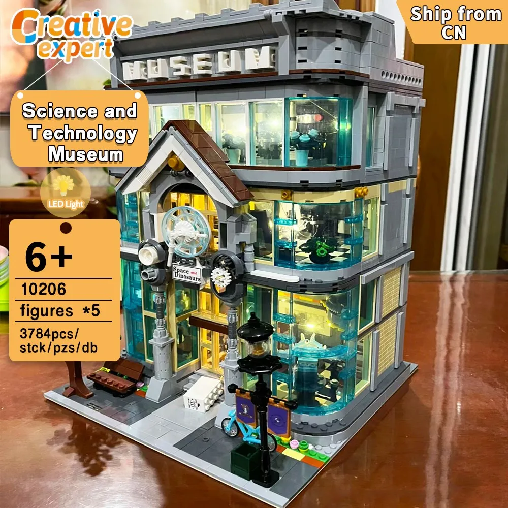 

10206 Creative Expert Moc Modular Science and Technology Museum Street View Brick House Building Model Blocks Toys Gifts 3784pcs