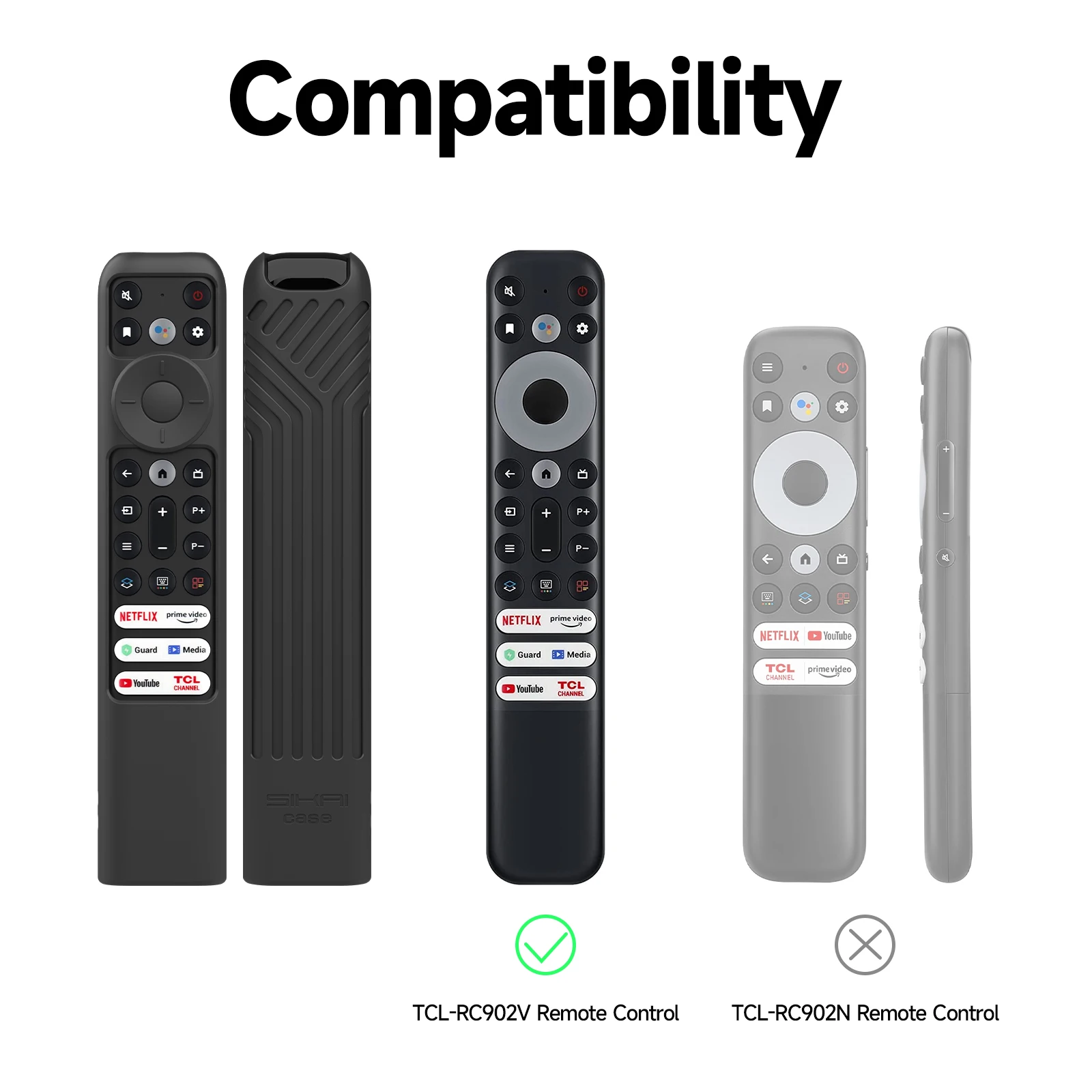 Силиконовый чехол с дистанционным управлением для TCL TV Remote Control RC902V FMR1 Google Android Smart