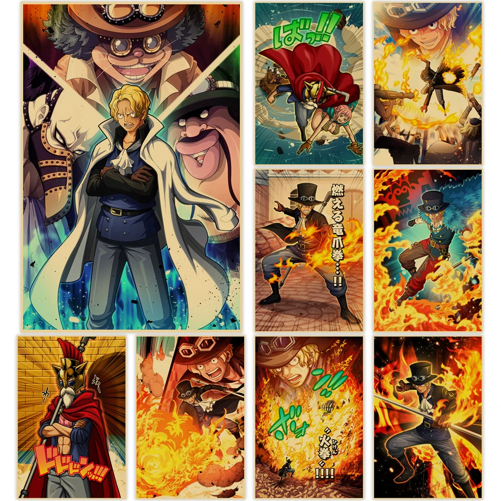 Цельный плакат HD-печать японская модель обои Sanji из крафт-бумаги аниме искусство
