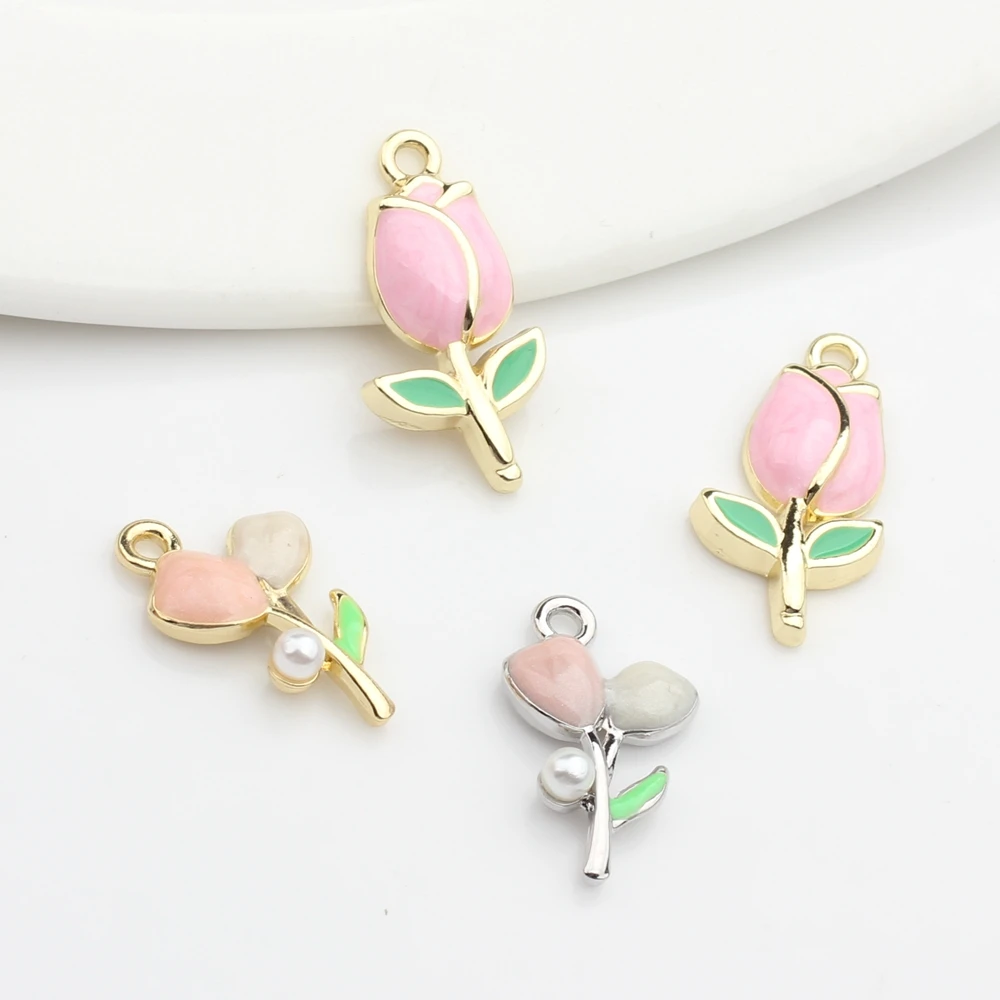 

Подвеска в виде цветка тюльпана из цинкового сплава, 6 шт./лот