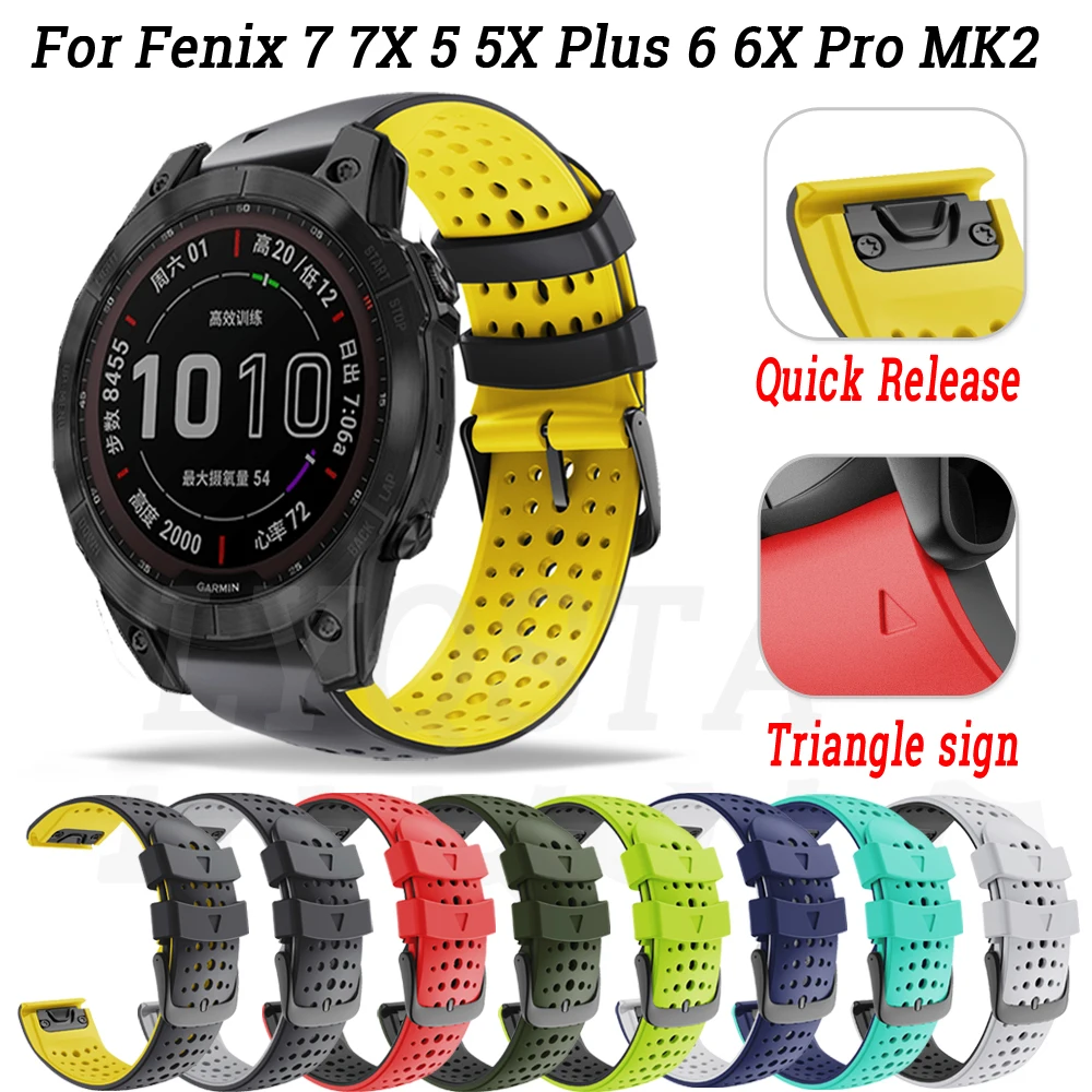 

22mm Silicone Quick Release Smart Watchband Straps For Garmin Fenix 7 6 6Pro 5 5Plus S60 935 945 Epix Easyfit Bracelet Accessory