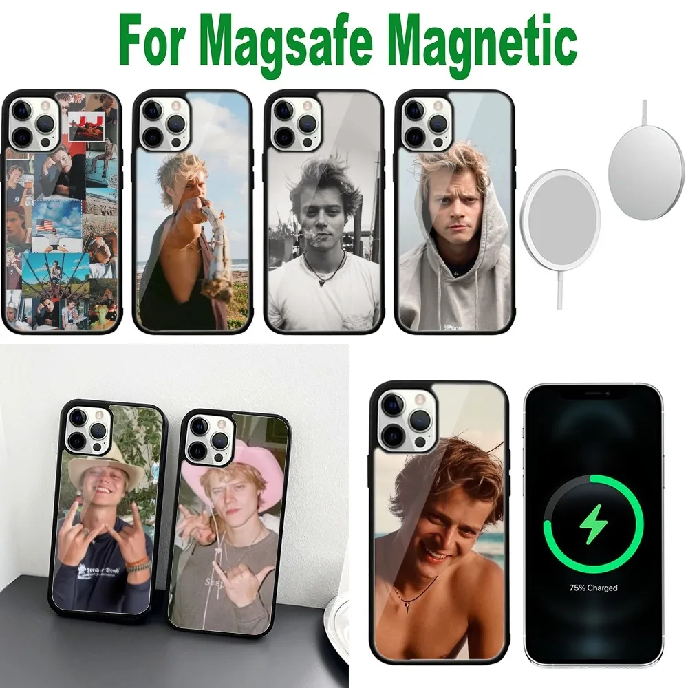 Actor Rudy Pankow Phone Case For iPhone 16 15 14 13 12 11 Plus Pro Max Mini Magsafe Magnetic Wireless Charging