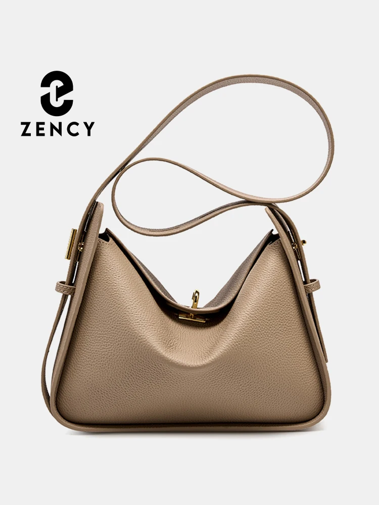 Zency European and American Retro Women Handbag 2023 New Designer Genuine Leather Top-handle Bag High Sense Roomy Shoulder Bag