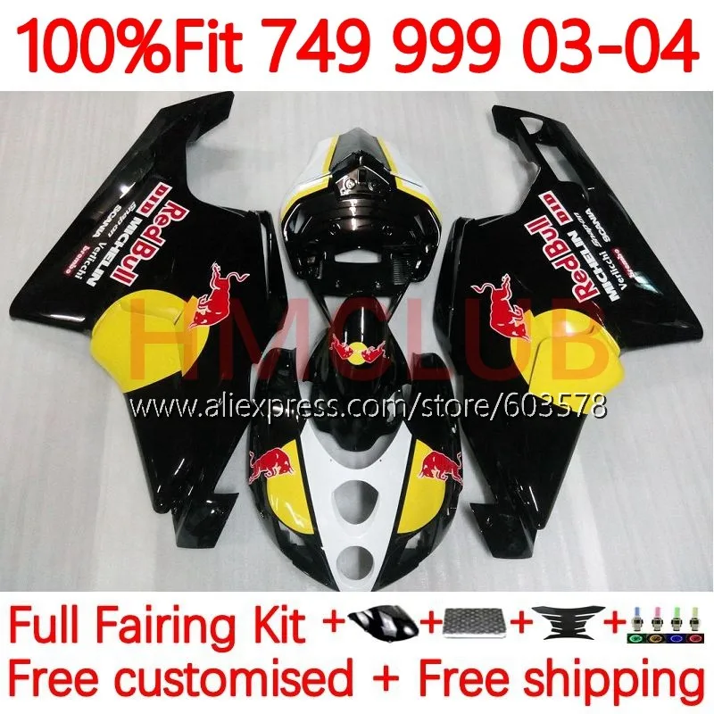 

Корпус OEM для DUCATI 749S 999 S 749 999 S R 749R 999R 999 749 2003 2004-749 03 04, комплект обтекателей для впрыска, 999 no. 64, желтый, в наличии