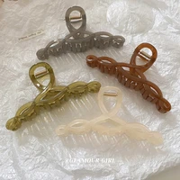 coffee color geometric cross hairpin fashion temperament acrylic grab clip retro simple shark clip hair accessories female