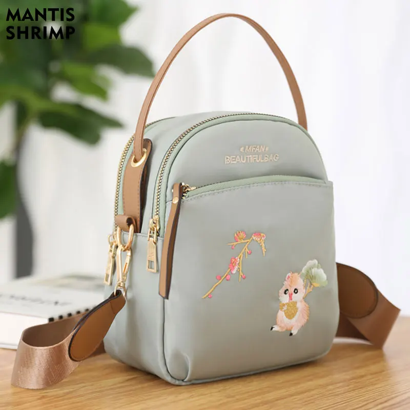 

Women Bags Embroidery Shoulder Bags New Trend Kawaii Handbags Designer Oxford Daily Bag Fashion Crossbody Messenger Outdoor Pack