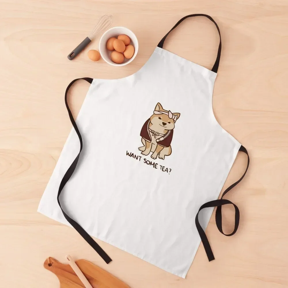собака genshin дает чайный фартук Товары для дома и кухни парикмахерской Ресторан