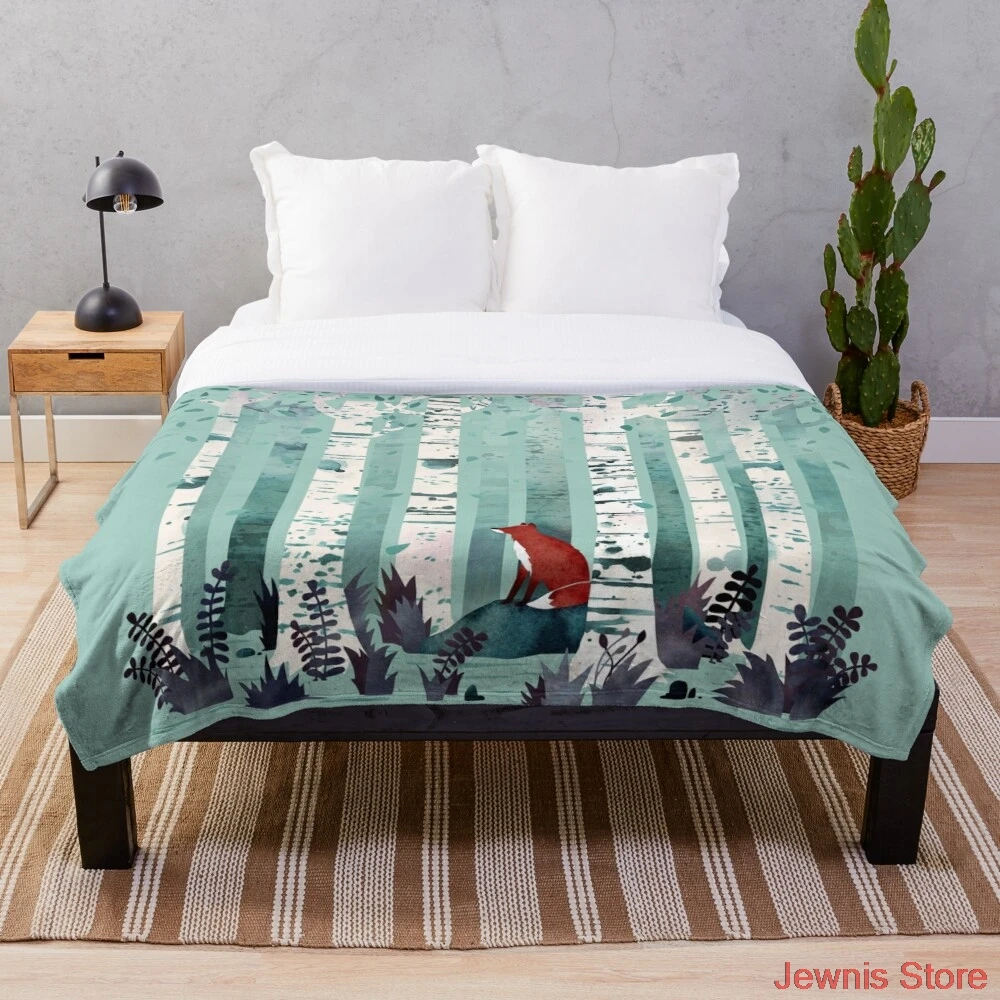 

The Birches Throw Blanket Bedding Sherpa Fleece Throw Blankets Bed Sofa Cover Child Kids Adults Gift Bedspread