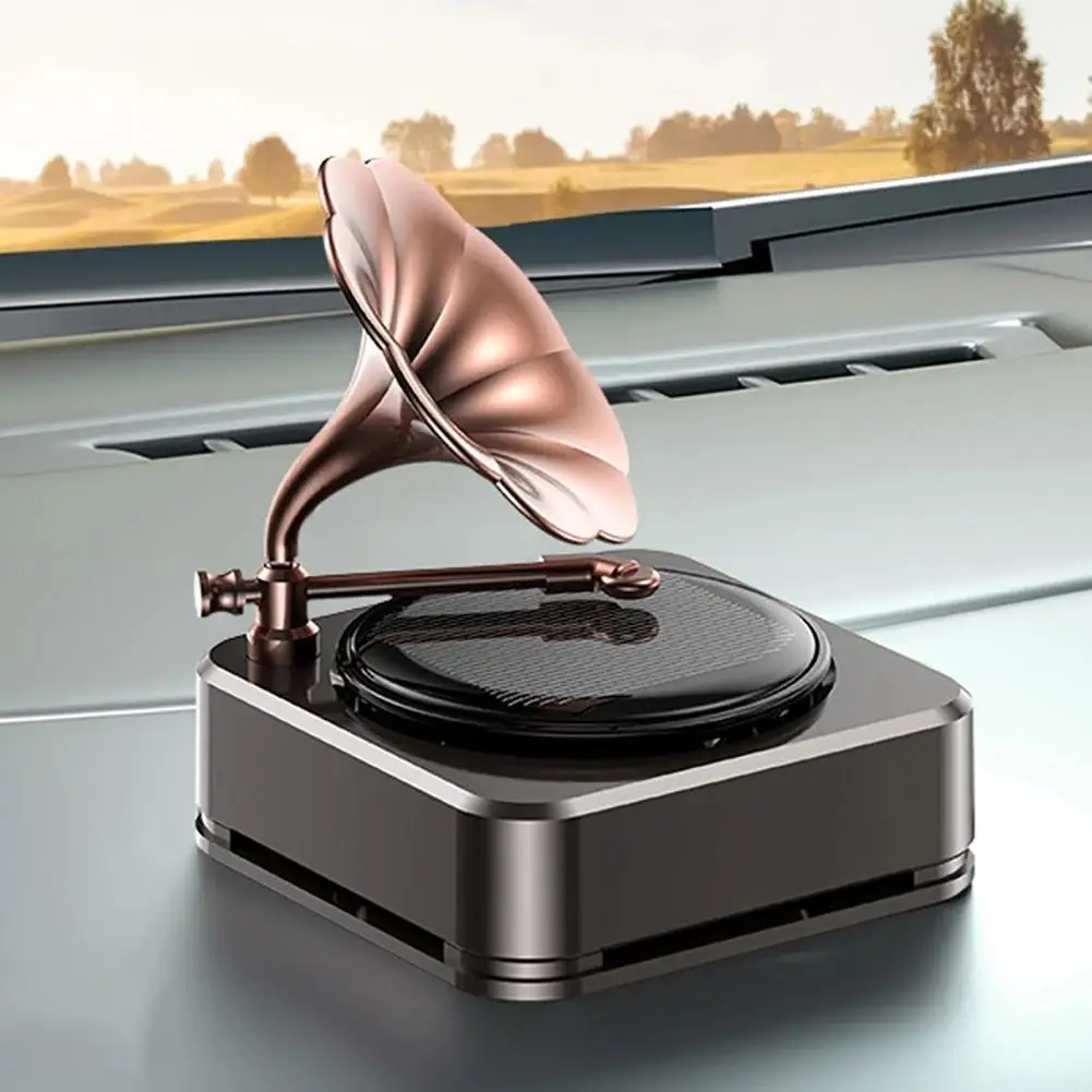 

Car Air Freshener Solar Drive Antique Gramophone Mould-making Aromatherapy Diffuser Perfume Ornaments Interior Supplies
