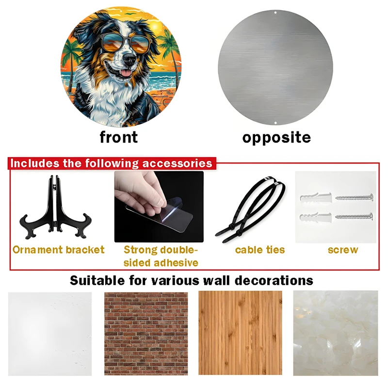 Австралийская пастушья серфинг пляжная сцена прочная алюминиевая настенная