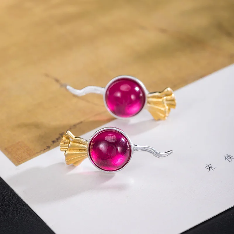 Женские серьги-гвоздики с редисом оригинальный дизайн серьги покрытием из