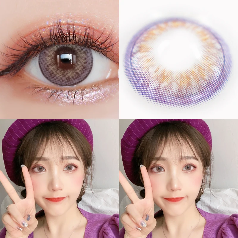1 Pair Big Eye Gasses Eyescare Beautiy Pupil Color Halloween Party Cosplay Cosmetic Lentes de contacto Eyeswear Lens for Vision