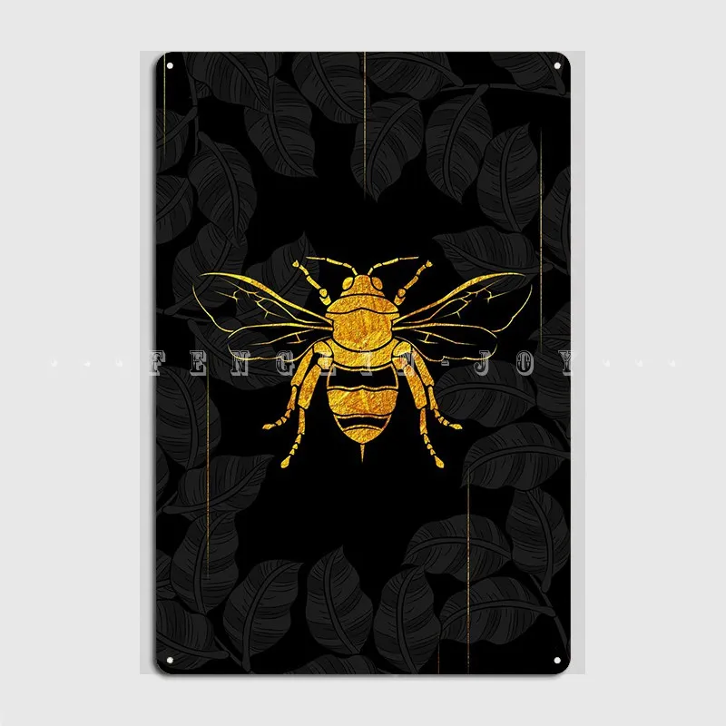 

Golden Bee Metal Plaque Poster Club Home Home Custom Plaques Tin Sign Poster