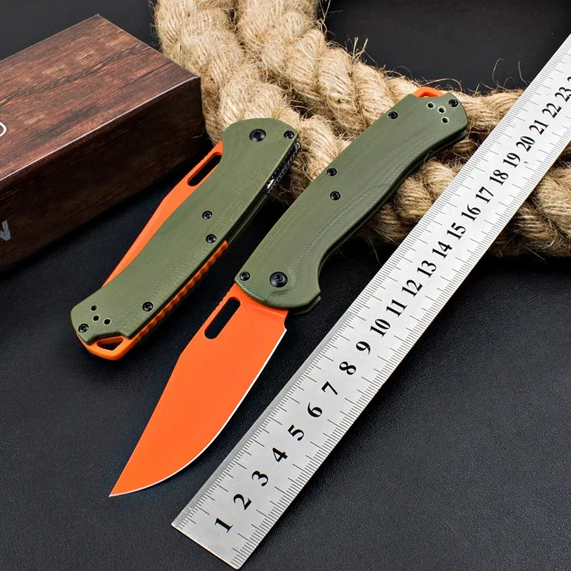 

Green G10 Handle BM EDC Knives CPM-154 Folding Blade Comfortable Grip Self Defense Outdoor Camping Rescue Knife