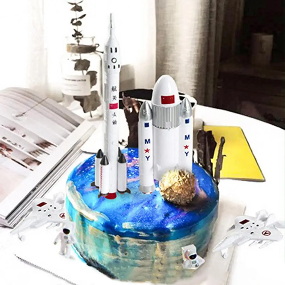 

7Pcs/Set Cake Decorations Kit Rockets Space Station Planes Astronauts Model Toys Gifts Children Birthday Party Cake Toppers Kit