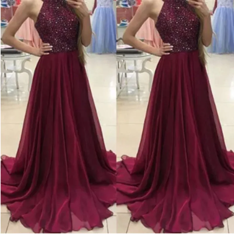 

2022 Fashion Women's Sleeveless Sequin Maxi Dress Summer Sexy Backless Wedding Bridesmaid Dresses Party Outfits Luxury Vestidos