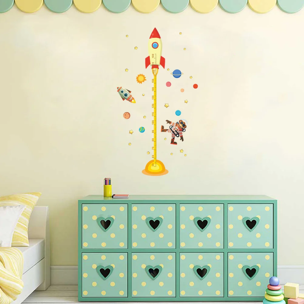 

1PC Kids Cartoon Outer Space Height Measure Sticker for Bedroom Livingroom Kindergarten Nursery