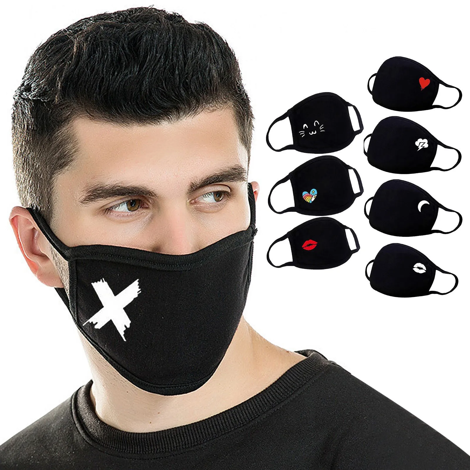 

Masque Women Man Unisex Print Lovely Masks Reusable Cotton Mouth Mask Breathable Protective Mask Mascarillas Halloween Cosplay