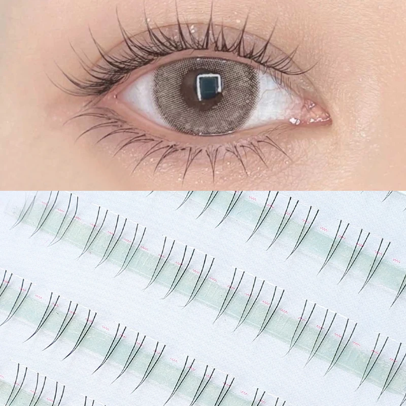 Кластеры V-образные нижние ресницы фея сегментированные натуральные под манга