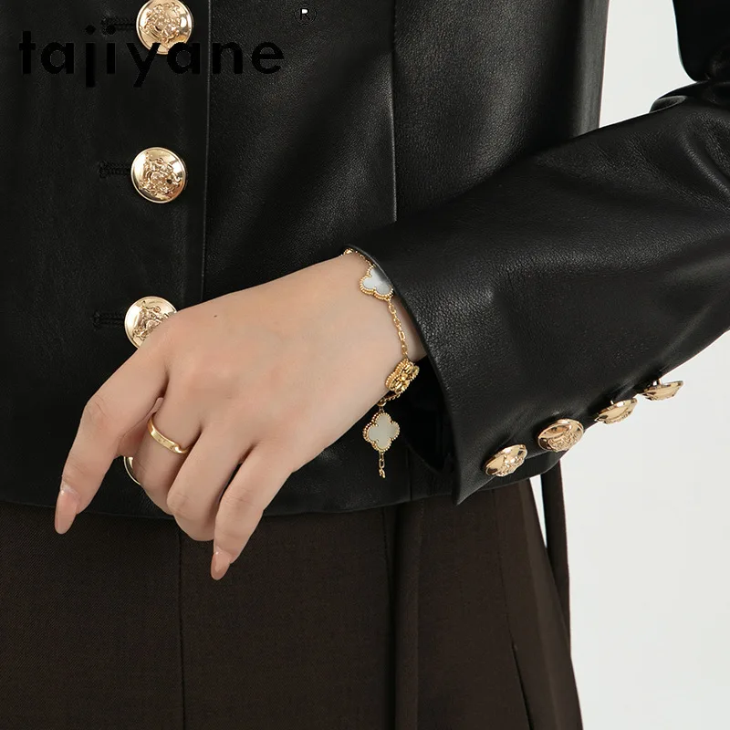 TAJIYANE Женская куртка из натуральной овчины новая верхняя одежда короткое пальто